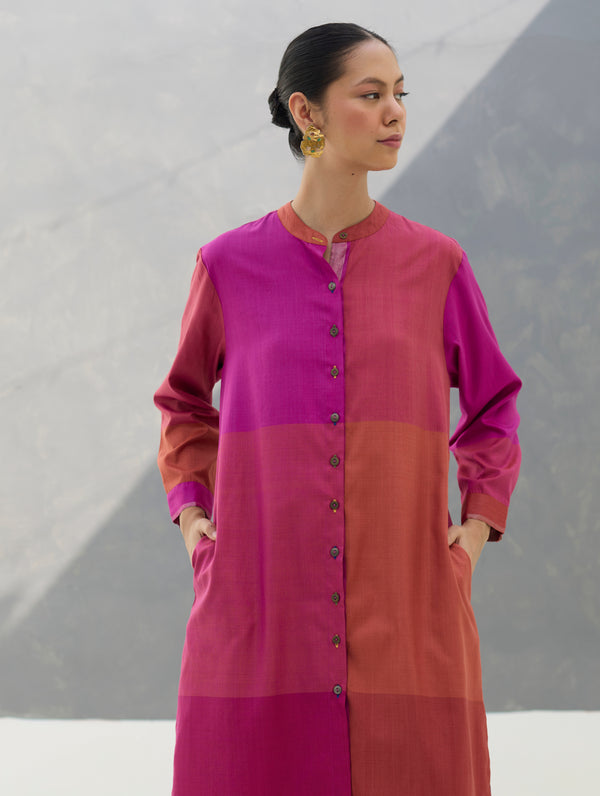 Sama Eri Silk Shirt Kurta -  Rose