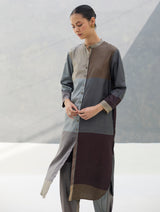 Sama Eri Silk Shirt Kurta -  Taupe Grey