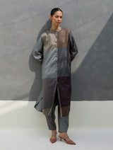 Sama Eri Silk Shirt Kurta -  Taupe Grey