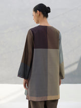 Athiya Hand-Embroidered Short Kurta - Taupe Grey