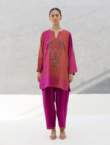 Athiya Hand-Embroidered Kurta Set - Rose