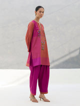 Athiya Hand-Embroidered Short Kurta - Rose