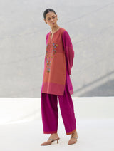 Athiya Hand-Embroidered Short Kurta - Rose