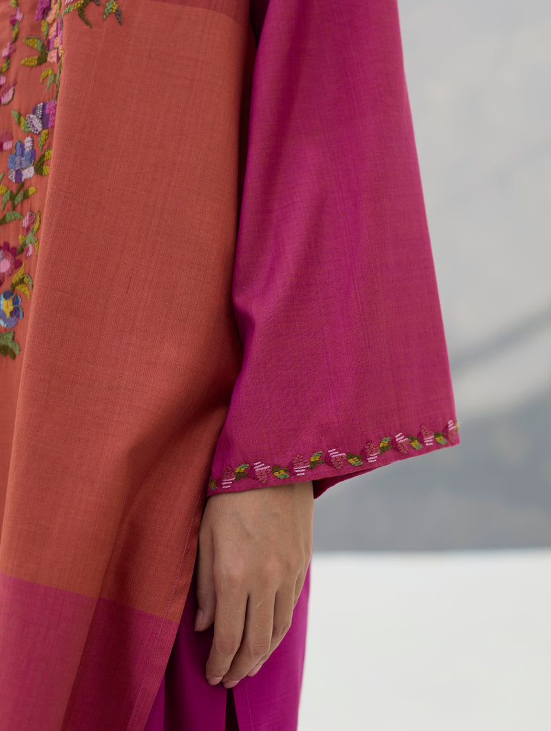 Athiya Hand-Embroidered Short Kurta - Rose