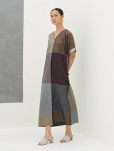 Cath Eri Silk Kaftan Dress - Taupe Grey