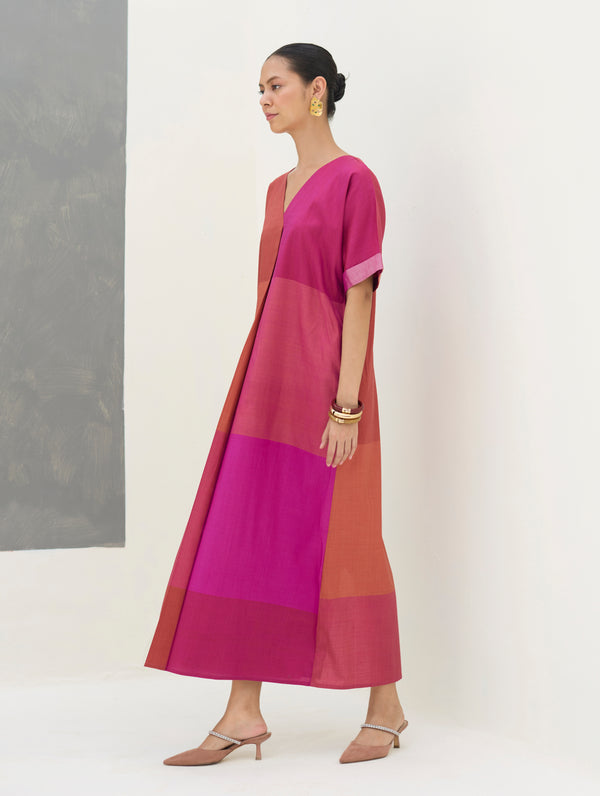 Cath Eri Silk Kaftan Dress - Rose