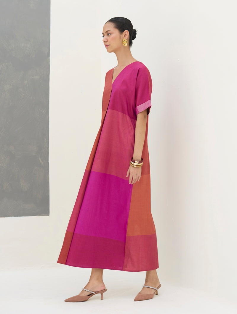 Cath Eri Silk Kaftan Dress - Rose