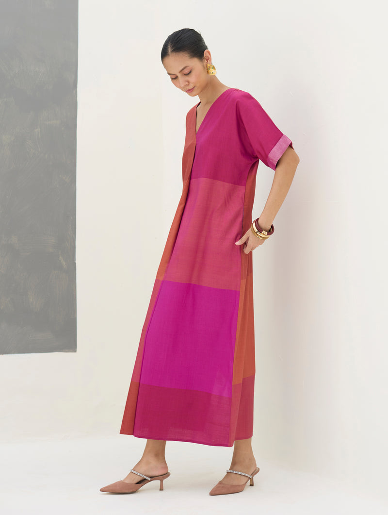 Cath Eri Silk Kaftan Dress - Rose