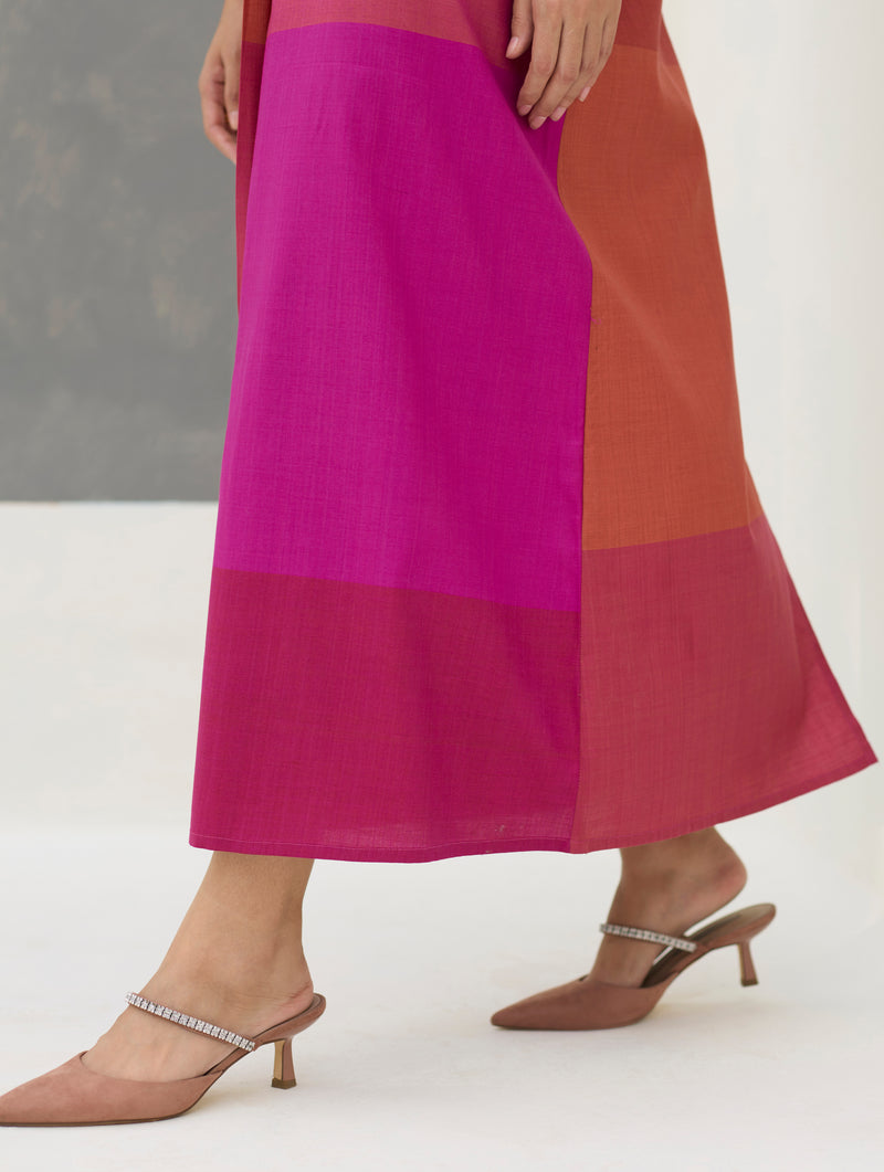 Cath Eri Silk Kaftan Dress - Rose