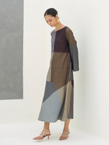 Zoa Eri Silk Dress -  Taupe Grey