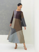 Zoa Eri Silk Dress -  Taupe Grey