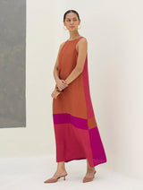 Nida Sleeveless Mulberry Silk Dress - Rose