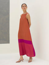 Nida Sleeveless Mulberry Silk Dress - Rose