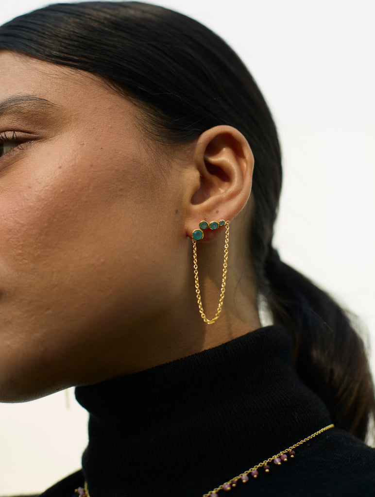 Mizu Drop Earrings - Green