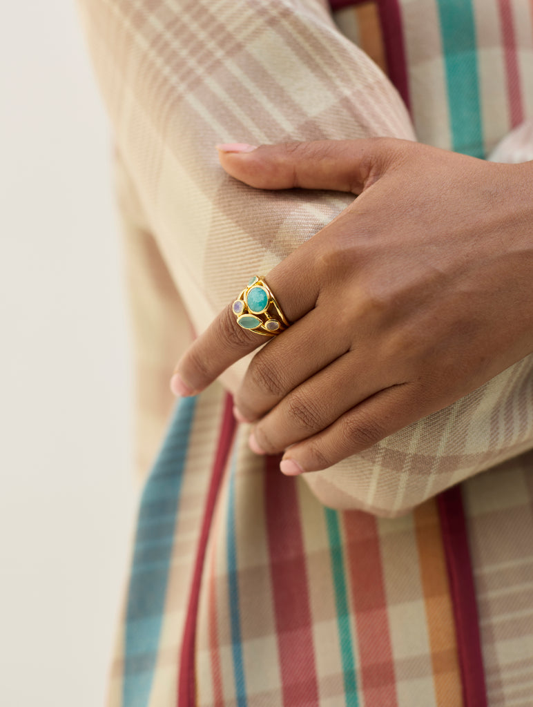 Manan Rind Rozi Ring - Sea Blue – Manan