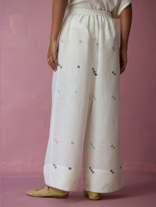 Ikara Jamdani Linen Kurta Set - Ivory