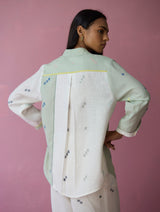 Sela Patchwork Jamdani Linen Shirt