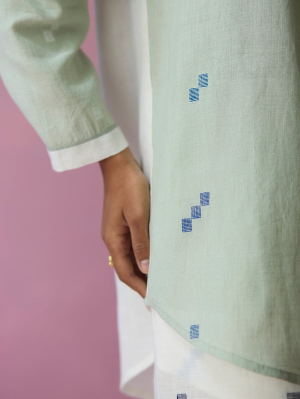 Sela Patchwork Jamdani Linen Shirt