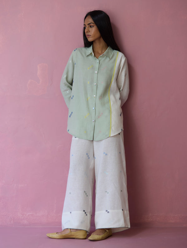 Sela Patchwork Jamdani Linen Shirt