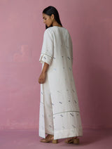 Rina Jamdani Linen Co-ord Set - Ivory