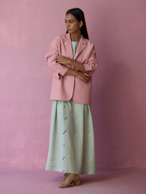 Nina Thick Linen Blazer - Rose