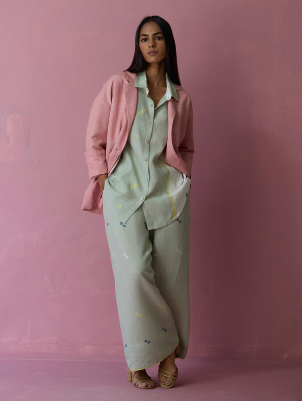 Nina Thick Linen Blazer - Rose