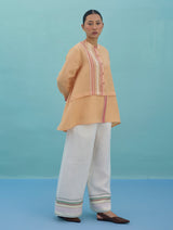Amaya Border Linen Co-ord Set - Apricot