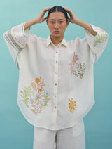 Iva Block Printed Embroidered Co-ord Set - Ivory