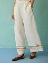 Kima Hand-Embroidered Floral Co-ord Set - Ivory