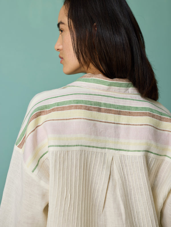 Luma Block-Printed Floral Shirt - Ivory
