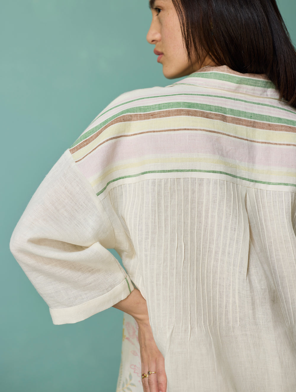 Luma Block-Printed Floral Shirt - Ivory