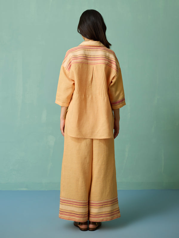 Luma Block-Printed Floral Co-ord Set - Apricot