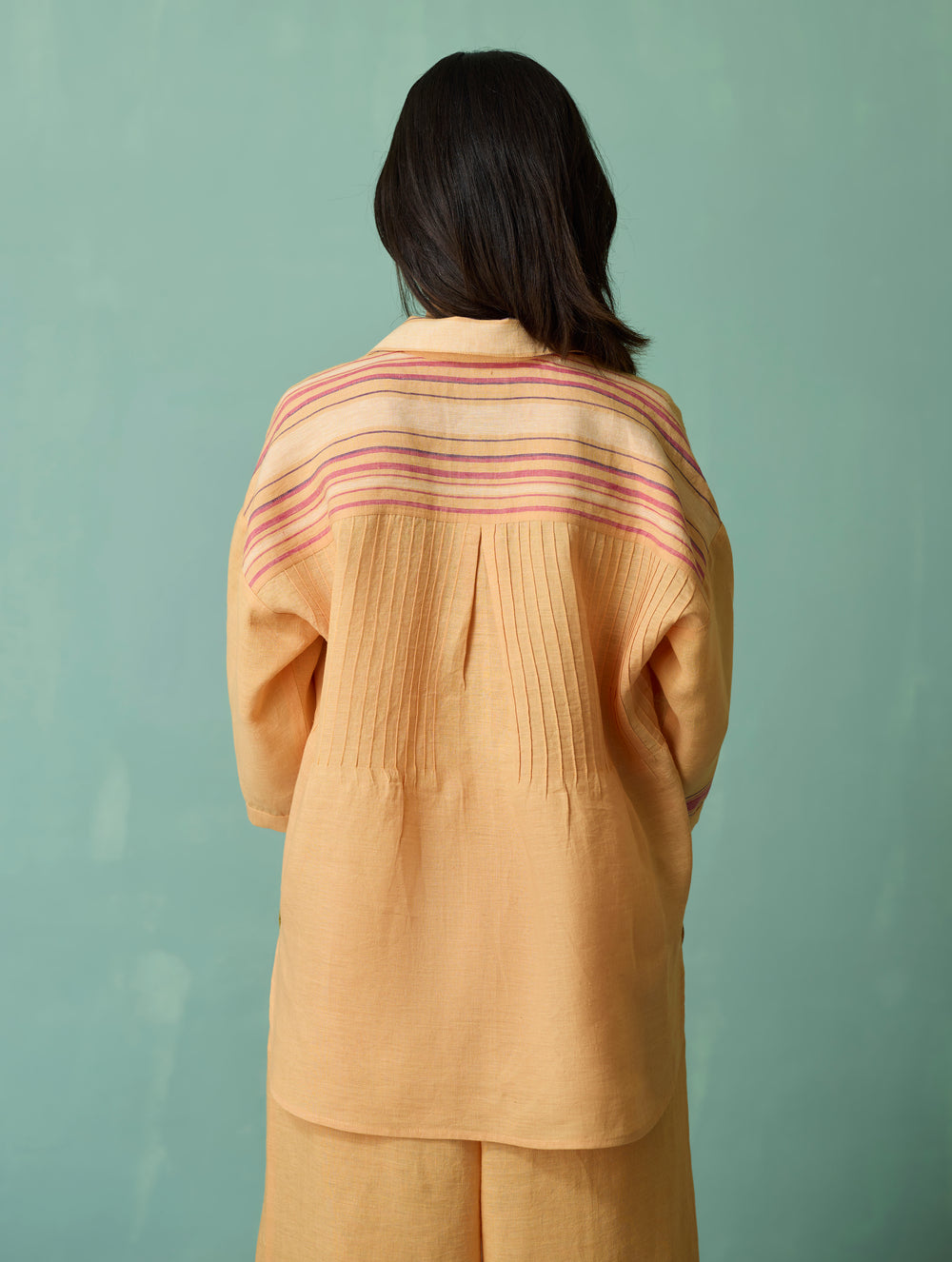 Luma Block-Printed Floral Shirt - Apricot