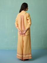Kima Hand-Embroidered Floral Co-ord Set - Apricot