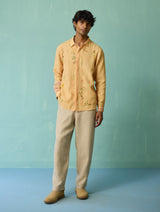 Sid Hand-Embroidered Floral Shirt - Apricot