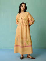 Eon Hand-Embroidered Floral Vest - Apricot