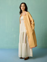 Pera Border Linen Co-ord Set - Ivory