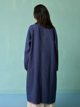 Kara Long Linen Overlay - Indigo