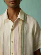Heath Camp Collar Linen Shirt - Ivory