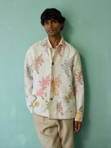 Bardor Floral Block-Printed Jacket - Ivory