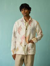 Bardor Floral Block-Printed Jacket - Ivory