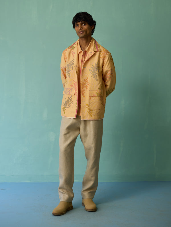 Bardor Floral Block-Printed Jacket - Apricot