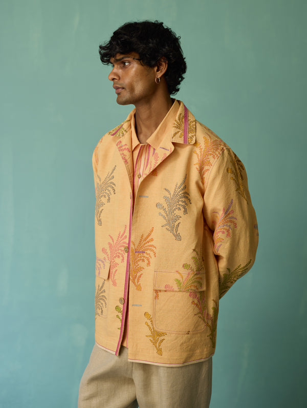 Bardor Floral Block-Printed Jacket - Apricot
