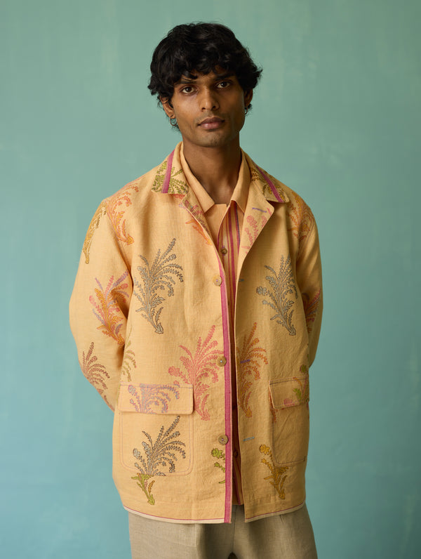 Bardor Floral Block-Printed Jacket - Apricot