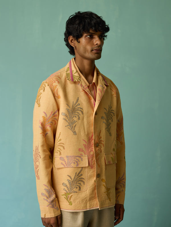 Bardor Floral Block-Printed Jacket - Apricot