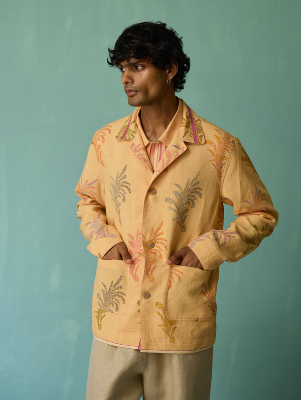 Bardor Floral Block-Printed Jacket - Apricot