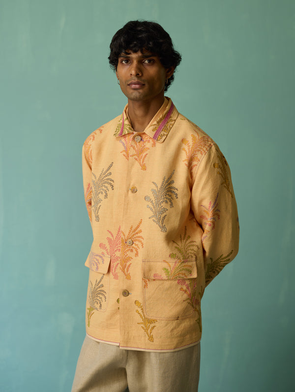 Bardor Floral Block-Printed Jacket - Apricot