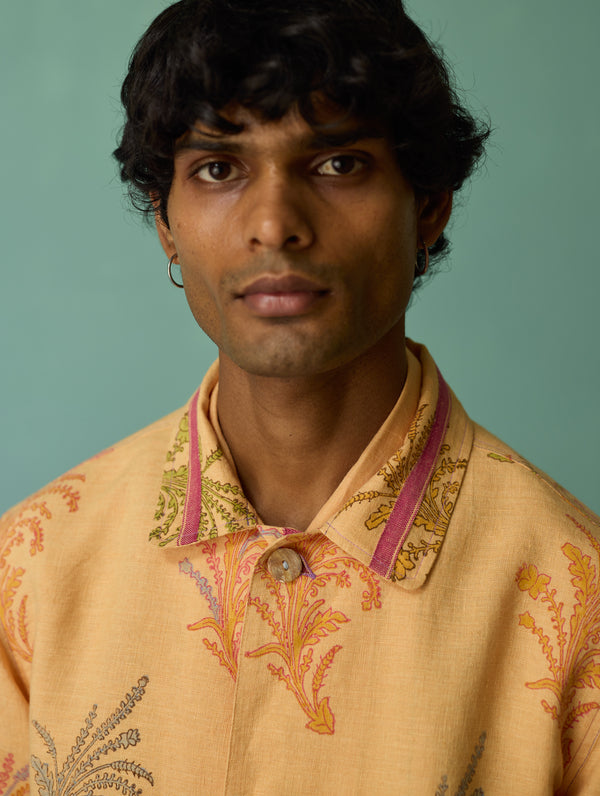 Bardor Floral Block-Printed Jacket - Apricot