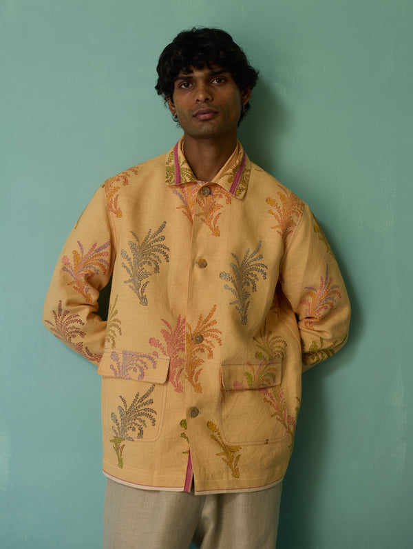 Bardor Floral Block-Printed Jacket - Apricot