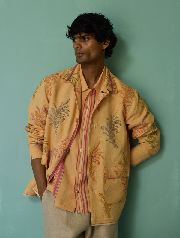 Bardor Floral Block-Printed Jacket - Apricot